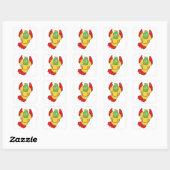 Parrot met groene kop vierkante sticker (Vel)