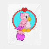Parrot met hart fleece deken (Voorkant)