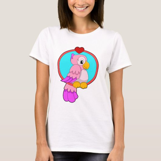 Parrot met hart t-shirt (Voorkant)