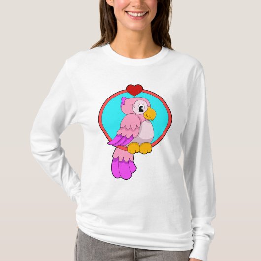 Parrot met hart t-shirt (Voorkant)