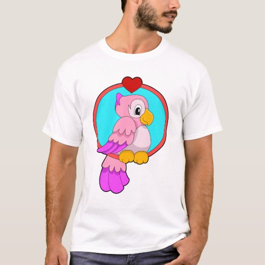 Parrot met hart t-shirt (Voorkant)