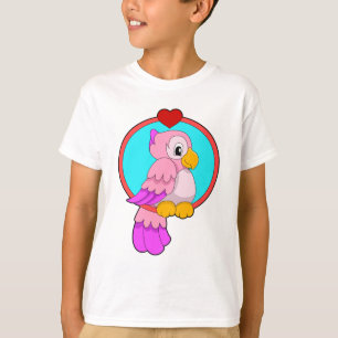 Parrot met hart t-shirt