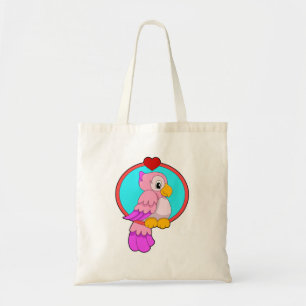 Parrot met hart tote bag