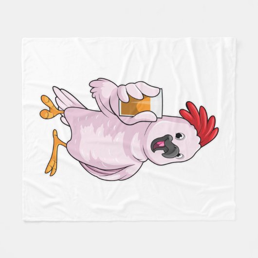 Parrot met Juice Fleece Deken (Voorkant (Horizontaal))