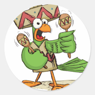 Parrot met Maracas Ronde Sticker