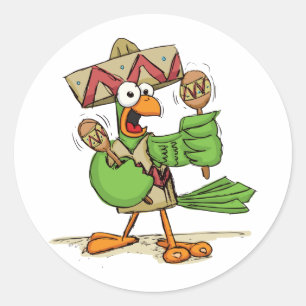 Parrot met Maracas Ronde Sticker