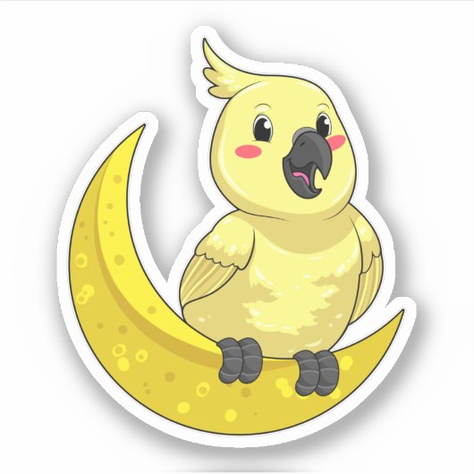 Parrot met Moon Sticker (Voorkant)