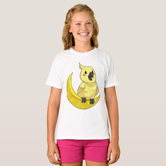 Parrot met Moon T-shirt (Voorkant volledig)
