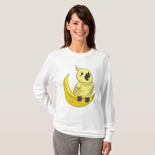 Parrot met Moon T-shirt (Voorkant volledig)