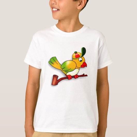 Parrot met Pet aan T-shirt (Voorkant)