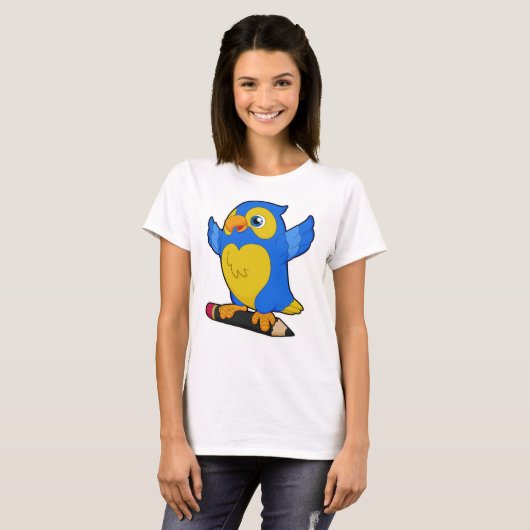 Parrot met potlood t-shirt (Voorkant volledig)