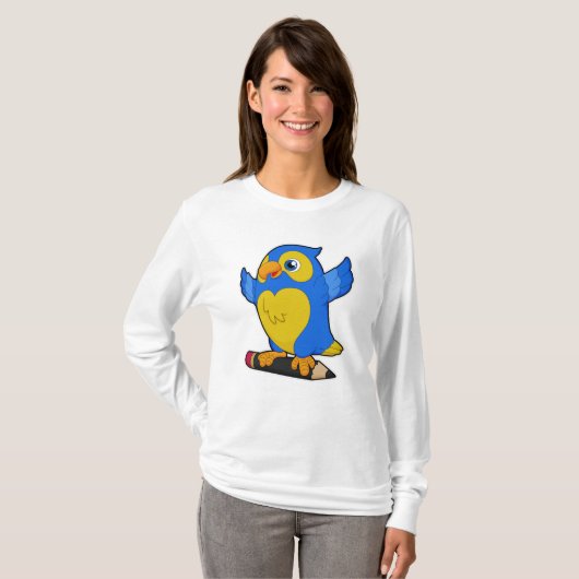 Parrot met potlood t-shirt (Voorkant volledig)