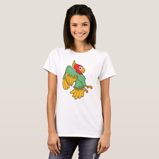 Parrot met rode kop t-shirt (Voorkant volledig)