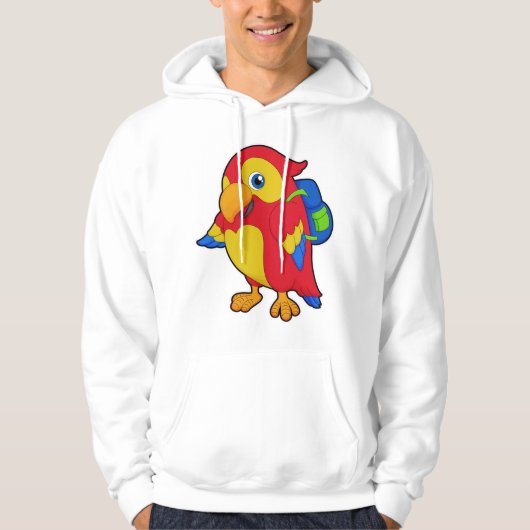 Parrot met rugzak hoodie (Voorkant)