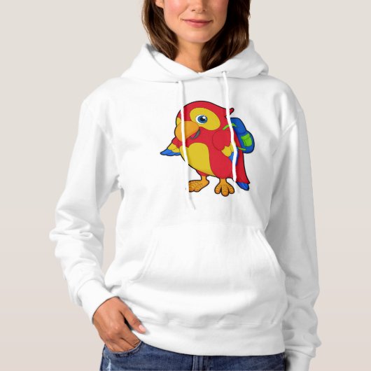 Parrot met rugzak hoodie (Voorkant)