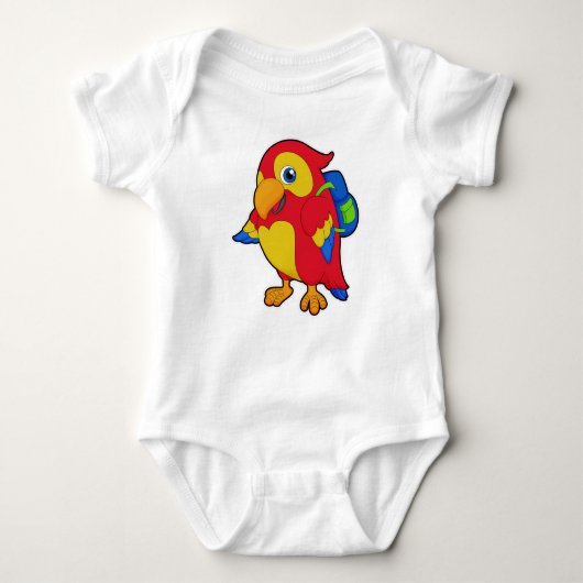 Parrot met rugzak romper (Voorkant)