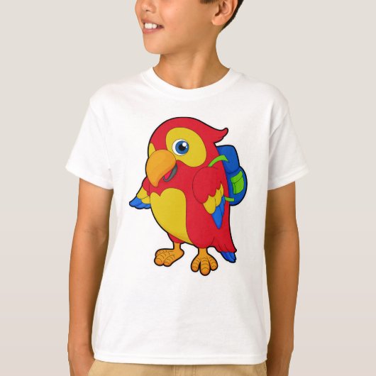 Parrot met rugzak t-shirt (Voorkant)