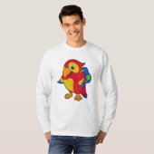 Parrot met rugzak t-shirt (Voorkant volledig)