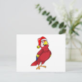Parrot met Santa hat Briefkaart (Staand voorkant)