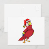 Parrot met Santa hat Briefkaart (Voorkant / Achterkant)