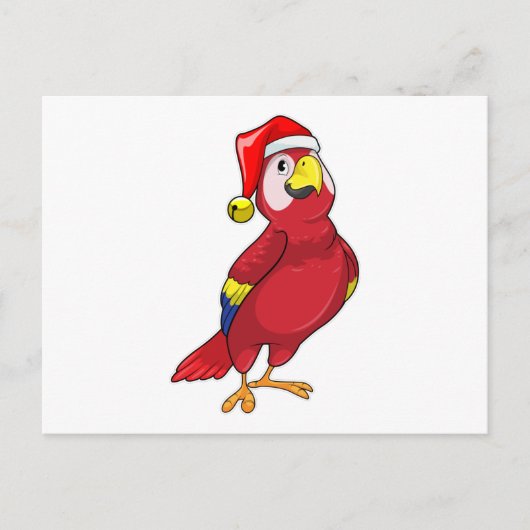 Parrot met Santa hat Briefkaart (Voorkant)