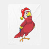 Parrot met Santa hat Fleece Deken (Voorkant)