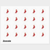 Parrot met Santa hat Ronde Sticker (Vel)