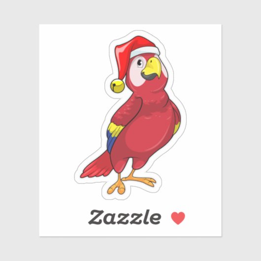 Parrot met Santa hat Sticker (Vel)