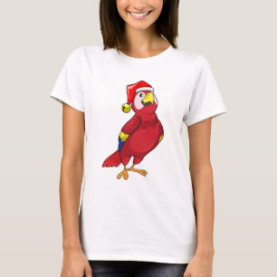 Parrot met Santa hat T-shirt