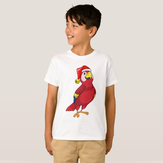 Parrot met Santa hat T-shirt (Voorkant volledig)