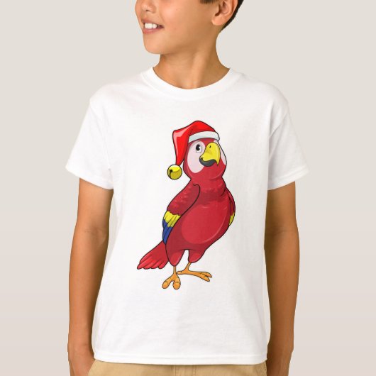 Parrot met Santa hat T-shirt (Voorkant)