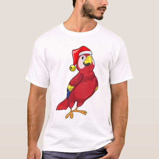Parrot met Santa hat T-shirt (Voorkant)