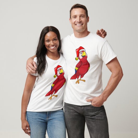 Parrot met Santa hat T-shirt (Unisex)