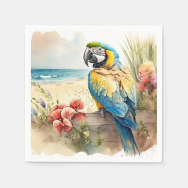 Parrot met Tropische Bloemen Servet