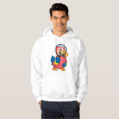 Parrot met vergrootglas hoodie (Voorkant volledig)