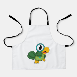 Parrot met vergrootglas schort