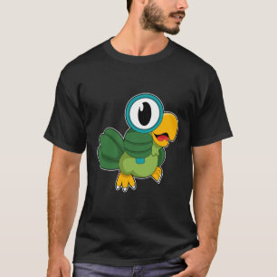 Parrot met vergrootglas t-shirt