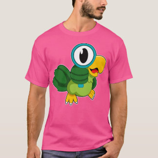 Parrot met vergrootglas t-shirt