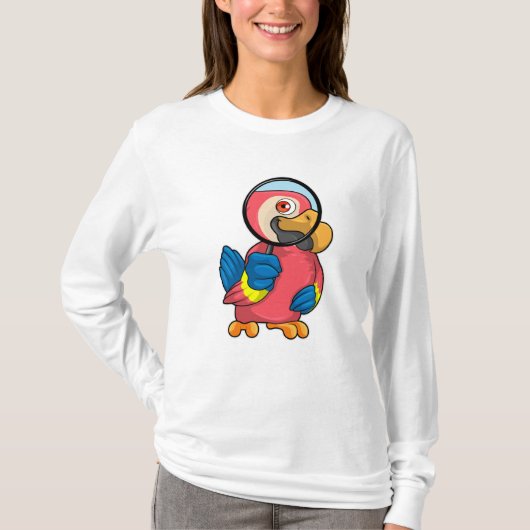 Parrot met vergrootglas t-shirt (Voorkant)