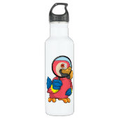 Parrot met vergrootglas waterfles  (Voorkant)