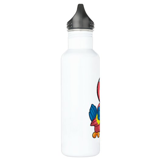 Parrot met vergrootglas waterfles (Links)