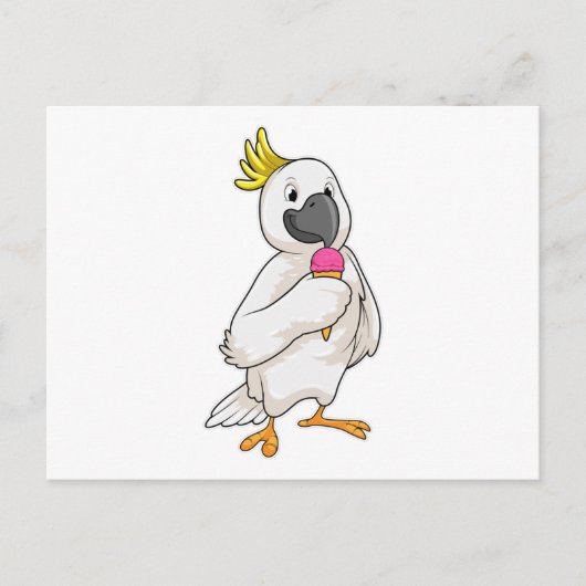 Parrot met wafelijs briefkaart (Voorkant)