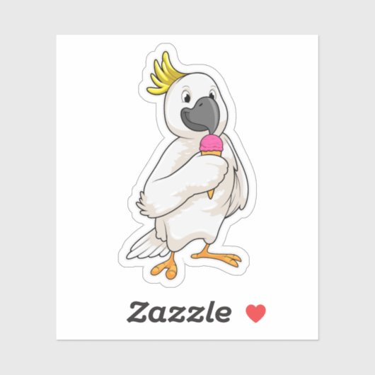 Parrot met wafelijs sticker (Vel)