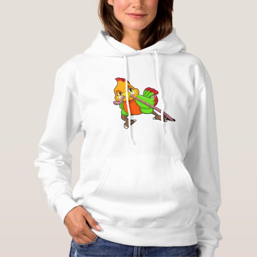 Parrot met worm hoodie (Voorkant)