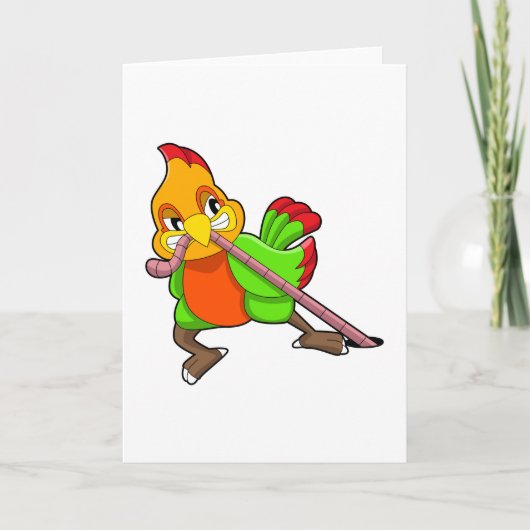 Parrot met worm kaart (Voorkant)