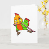 Parrot met worm kaart (Gele Bloem)