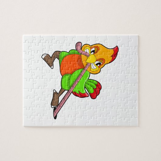 Parrot met worm legpuzzel (Horizontaal)