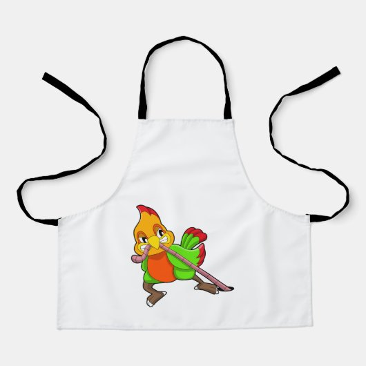 Parrot met worm schort (Voorkant)
