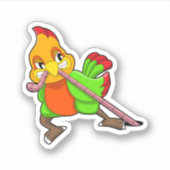 Parrot met worm sticker (Voorkant)