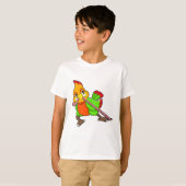 Parrot met worm t-shirt (Voorkant volledig)